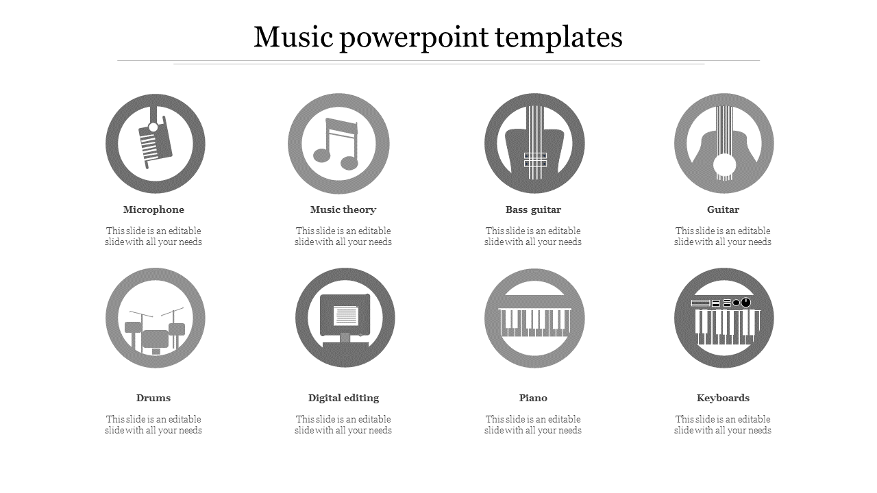 music powerpoint templates-Gray
